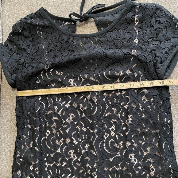 Loft Black Lace Lined Sheath Dress - 8 - Picture 7 of 9